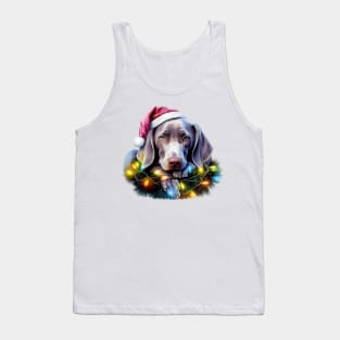 Lazy Weimaraner Dog at Christmas Tank Top